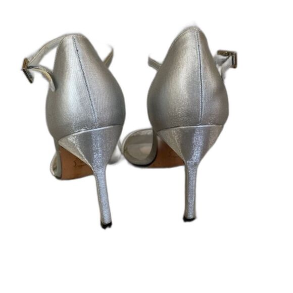 Stuart Weizmann Silver Crystal Strappy High Heeled Sandals Size 9.5AA - Picture 8 of 9